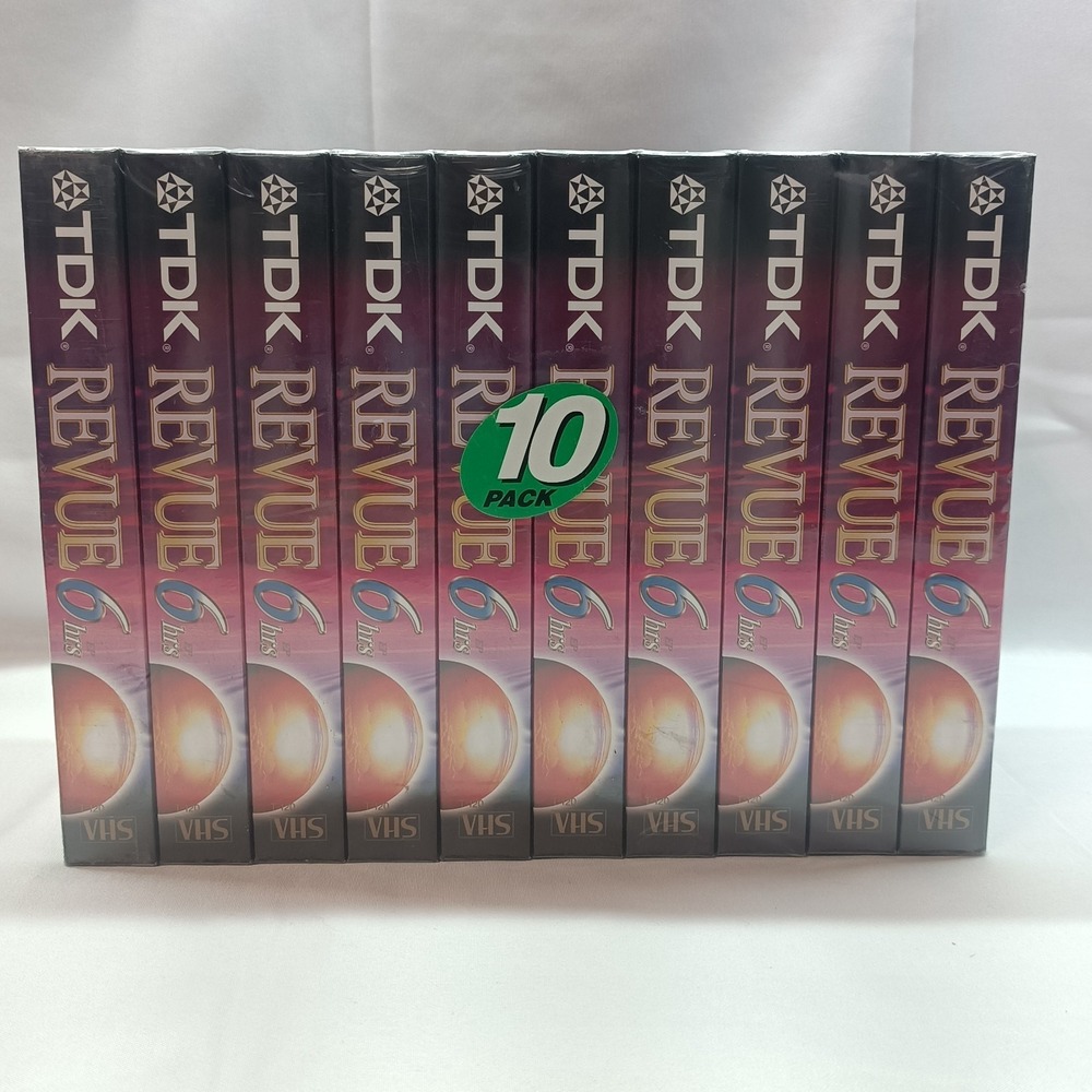 TDK Premium Quality HS 6 Hours T-120 Blank VHS VCR Tapes NEW Sealed 10 pack